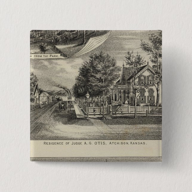 Otis Price Villa, Kansas 2 Inch Square Button (Front)
