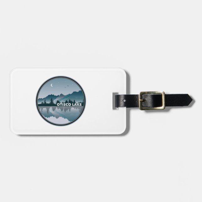 Otisco Lake New York Reflection Luggage Tag (Front Horizontal)