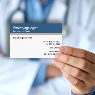 Otolaryngologist Ear Nose Throat Doctor Business Card