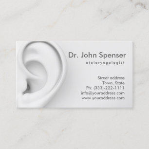 Otolaryngology Ears Doctor Grey Business Card