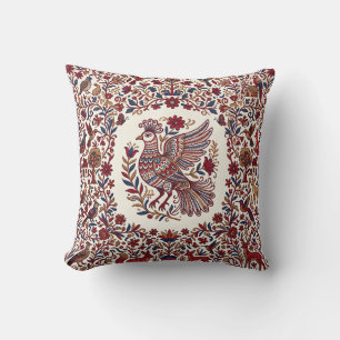 Otomi Embroidery Pattern Village Pillow
