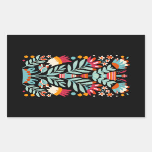 Otomi Flower Pattern Mexican Floral Art Sticker