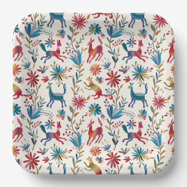 Otomi Inspired Design Paper Plate (Front)
