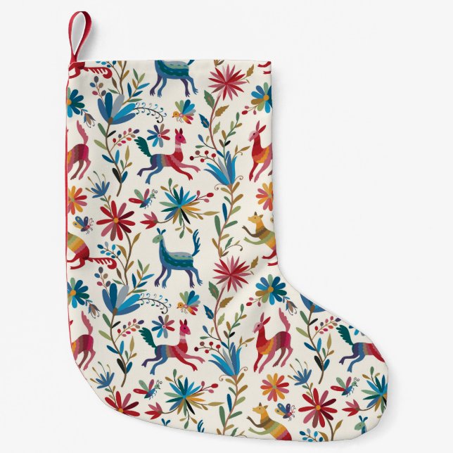 Otomi Inspired Design Small Christmas Stocking (Front)