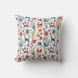 Otomi Inspired Design Throw Pillow