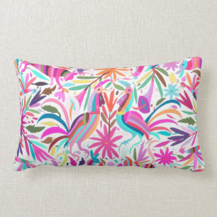 Otomi, pink/orchid/aqua lumbar pillow