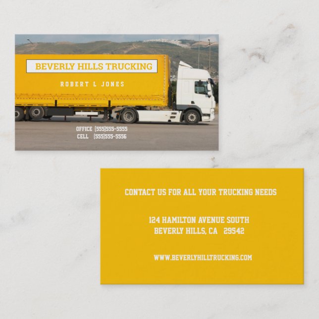 OTR Yellow Truckers Business Card (Front/Back)