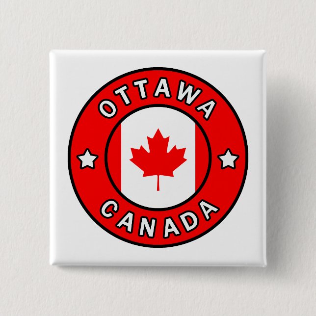 Ottawa Canada 2 Inch Square Button (Front)