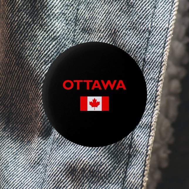 Ottawa Canada Canadian Flag Dark Colour 2 Inch Round Button (Creator Uploaded)