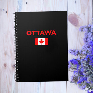 Ottawa Canada Canadian Flag Dark Colour Notebook