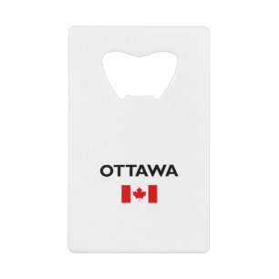 Ottawa Canada Canadian Flag Light-Color Credit Card Bottle Opener
