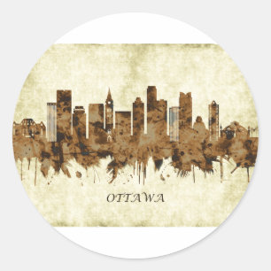 Ottawa Canada Cityscape Classic Round Sticker