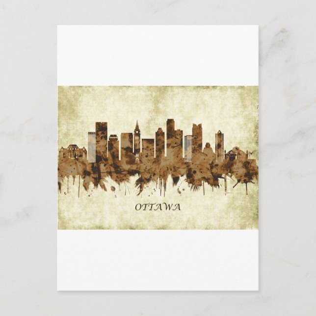 Ottawa Canada Cityscape Holiday Postcard (Front)