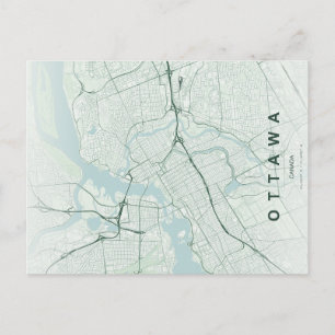 Ottawa Canada Map Minimal Postcard