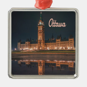 Ottawa Canada Ontario Parliament Hill Metal Ornament