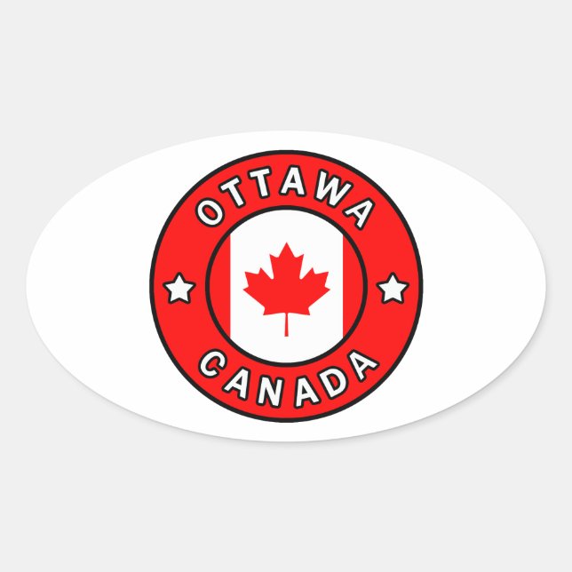 Ottawa Canada Oval Sticker (Front)
