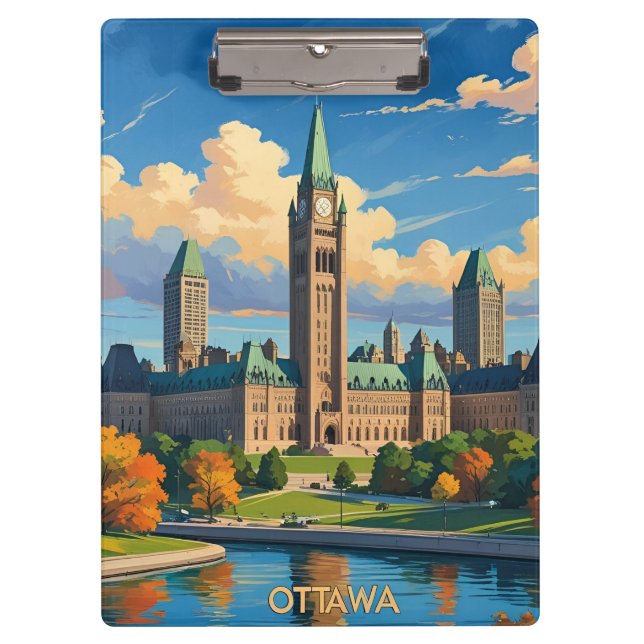 Ottawa Canada Parliament Building, City Skyline Clipboard (Front)