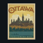 Ottawa, Canada Postcard<br><div class="desc">Anderson Design Group is an award-winning illustration and design firm in Nashville,  Tennessee. Founder Joel Anderson directs a team of talented artists to create original poster art that looks like classic vintage advertising prints from the 1920s to the 1960s.</div>