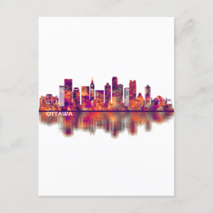 Ottawa Canada Skyline Holiday Postcard
