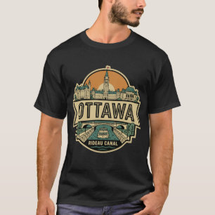 Ottawa Canada Skyline Vintage Travel T-Shirt
