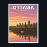 Ottawa Canada Travel Postcard<br><div class="desc">Ottawa, the capital city of Canada, is a vibrant and picturesque destination known for its rich history, cultural diversity, and stunning architecture. Situated along the banks of the Ottawa River, the city is home to iconic landmarks such as Parliament Hill, with its striking Gothic Revival buildings and the Peace Tower....</div>