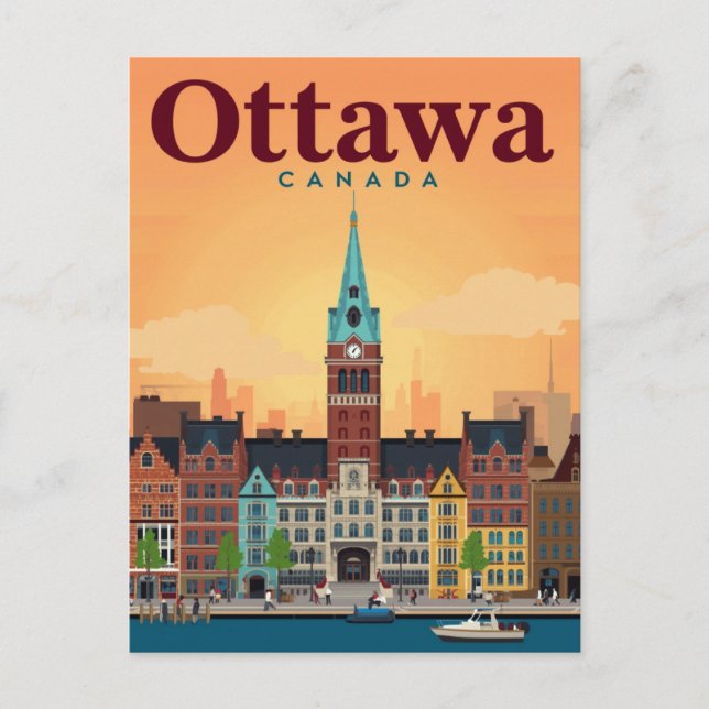 Ottawa Clock Tower ByWard Market Postcard (Front)