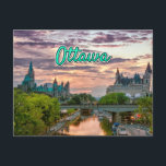 Ottawa clouds scenery postcard<br><div class="desc">View of the Rideau Canal,  Parliament Hill and the Château Laurier hotel</div>