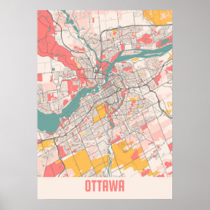 Ottawa - Ontario Chalk City Map Poster