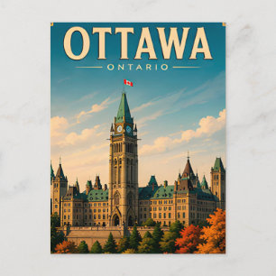 🏛️ Ottawa Ontario Parliament Hill Postcard