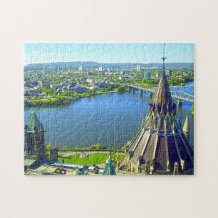 Ottawa Parliament Buiding on the river. Jigsaw Puz Jigsaw Puzzle