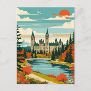 Ottawa Parliament Hill and Rideau Canal Postcard