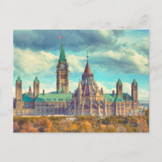 Ottawa Parliament Hill Ontario Canada Art Postcard