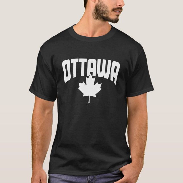 Ottawa Quebec Canada Maple Leaf Red Canadian Flag  T-Shirt (Front)