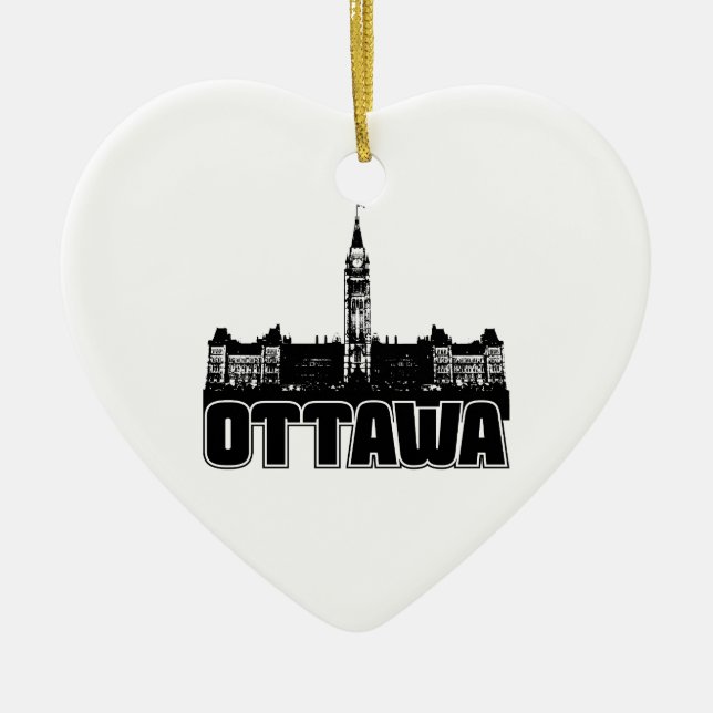 Ottawa Skyline Ceramic Ornament (Front)
