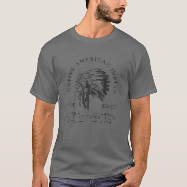 Ottawa Tribe Native American Indian Pride Respect T-Shirt (Front)