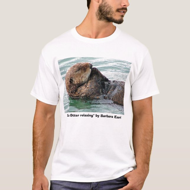 otter 117c, "Sea Otter relaxing" by Barbara Earl T-Shirt (Front)