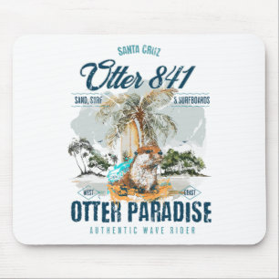 Otter 841 Surfing Otter 841 California Surf Board Mouse Pad