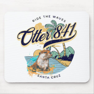 Otter 841 Surfing Otter 841 California Surf Board Mouse Pad