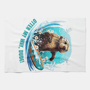 Otter 841 Surfing Otter She Steals Surfboards Otte Kitchen Towel