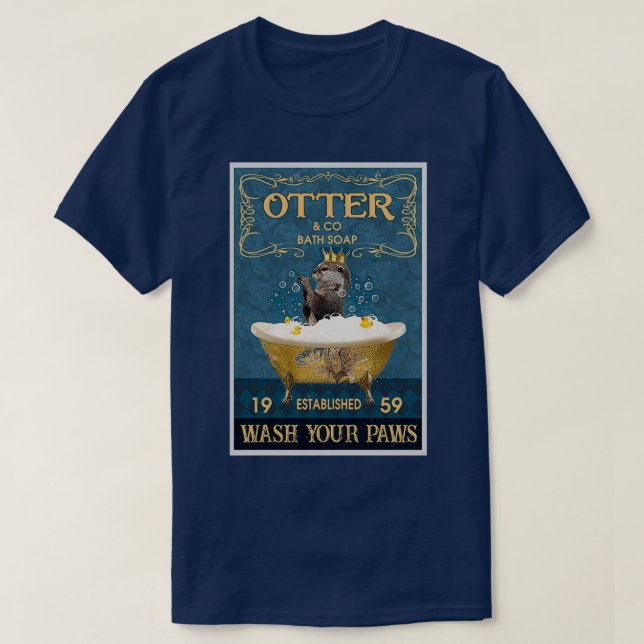 Otter And Co Bath Soap Wash Your Paws T-Shirt (Design Front)