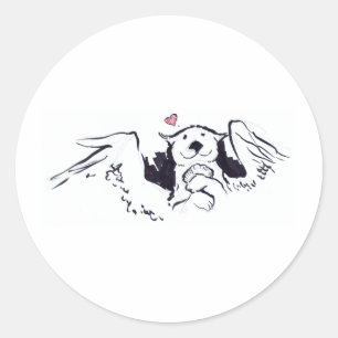 Otter Angel Classic Round Sticker