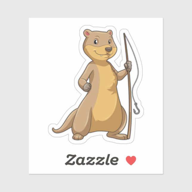 Otter as Fisher with Fishing rod (Sheet)