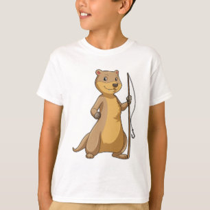 Otter as Fisher with Fishing rod T-Shirt