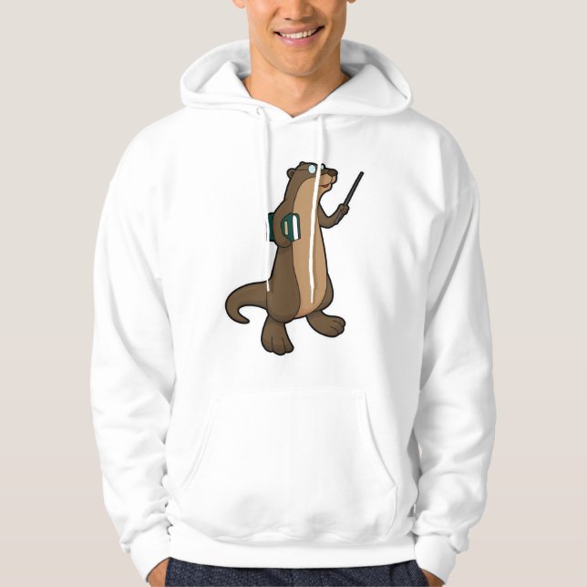 Otter as Teacher with Book & Pointer Hoodie (Front)