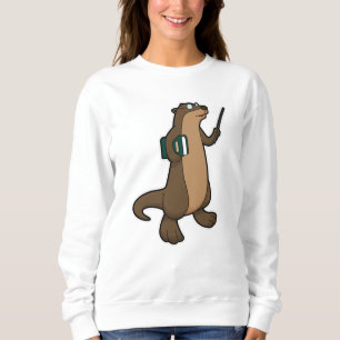 Otter as Teacher with Book & Pointer Sweatshirt