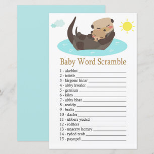 Otter Baby word scramble game