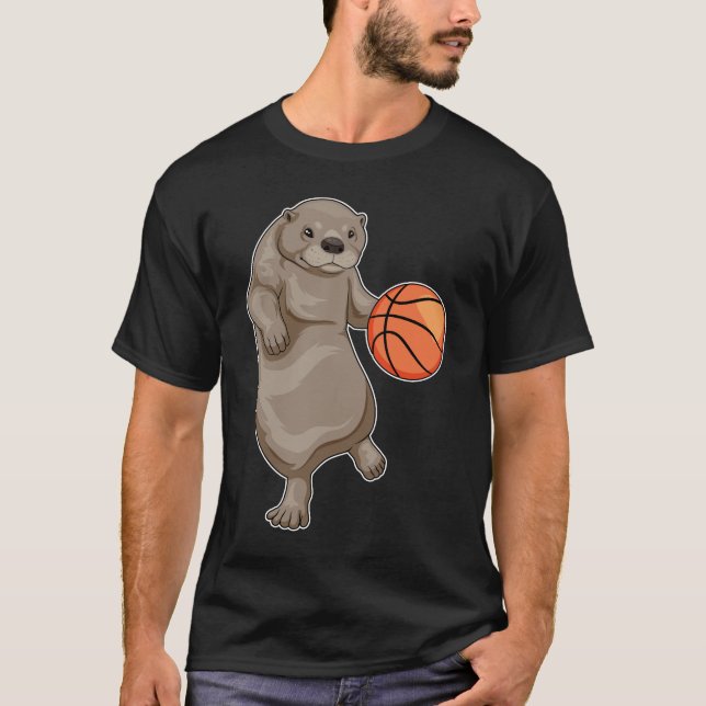 Otter Basketball player Basketball T-Shirt (Front)