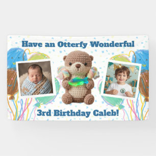 Otter & Candy Themed Birthday Boy Personalized Banner