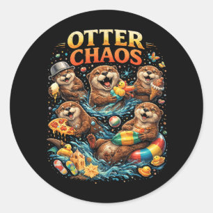 Otter Chaos Classic Round Sticker