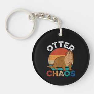 Otter Chaos For Men Women Cute Otter Lover Animal Keychain